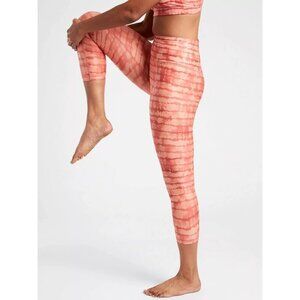 Athleta Elation Printed Capri Tight Tahiti Island Coral Yoga Leggings Size Small